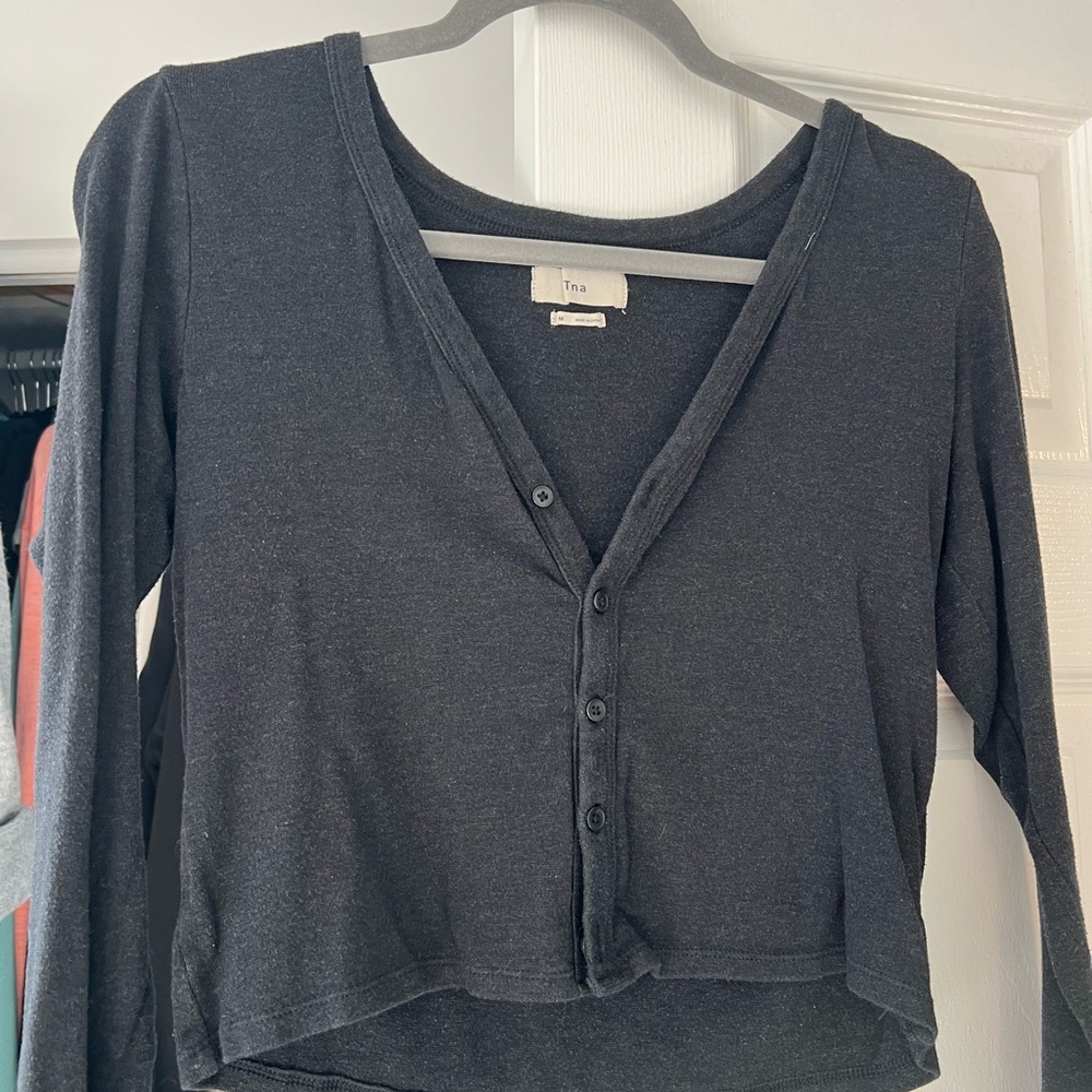 TNA Charcoal Button-Down Women's Shirt